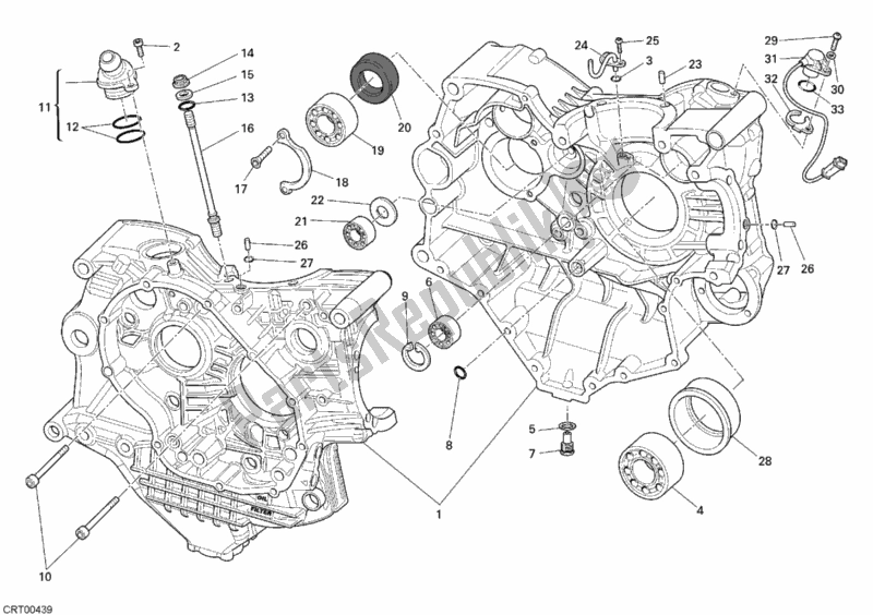 All parts for the Crankcase of the Ducati Superbike 1098 R USA 2008